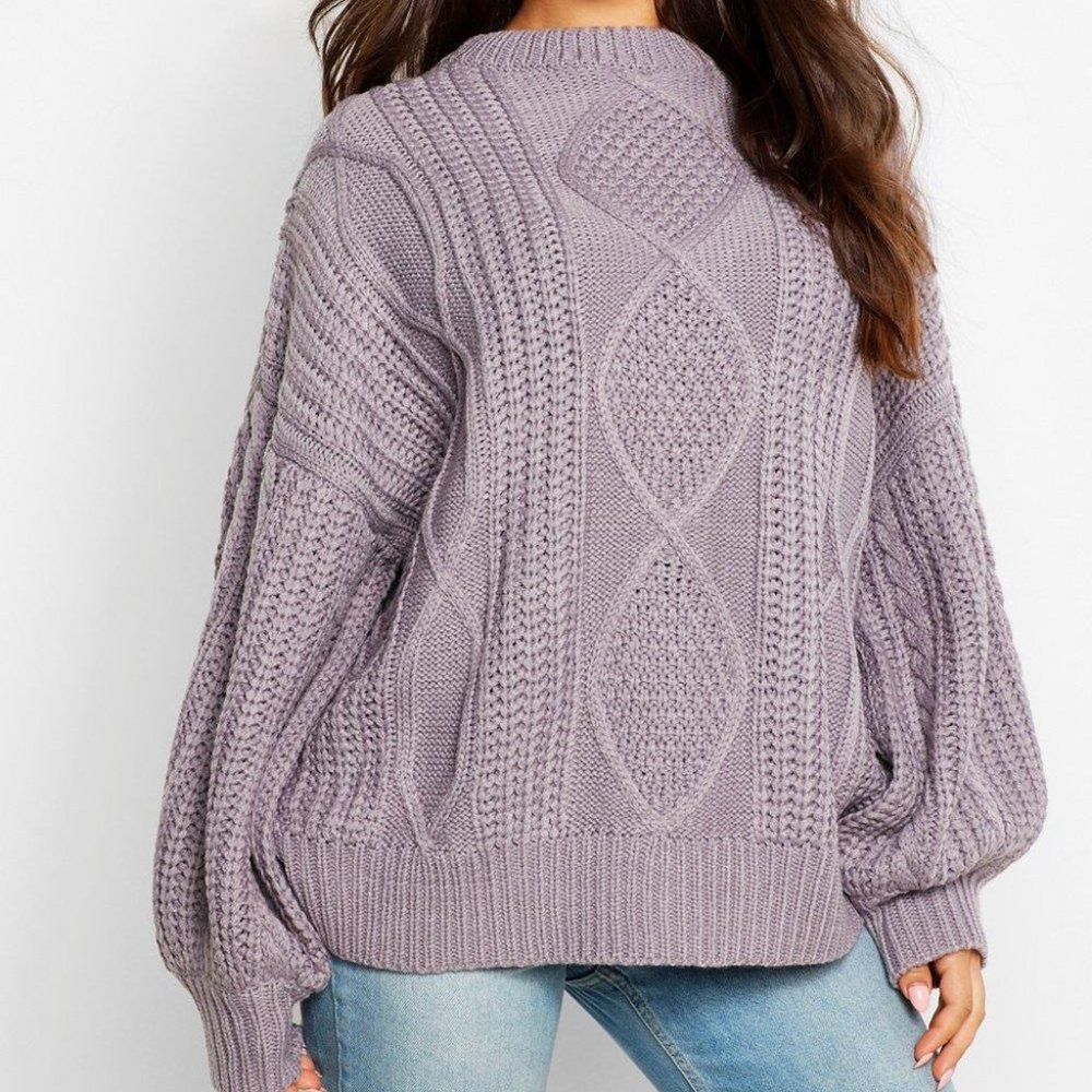 Boohoo Oversized Cable Sweater